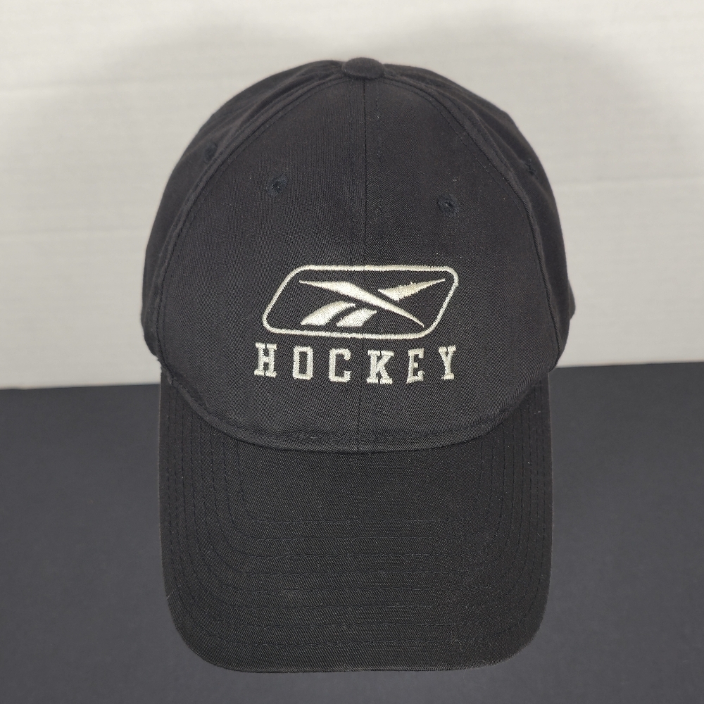 Reebok Black Hockey Cap Hat Velcro